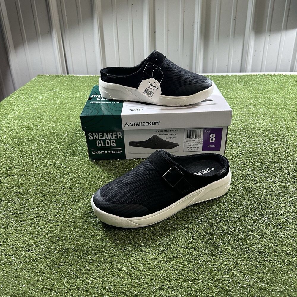 Staheekum Women's Size 8 Black Sneaker Clog Slip On Mule Shoes New